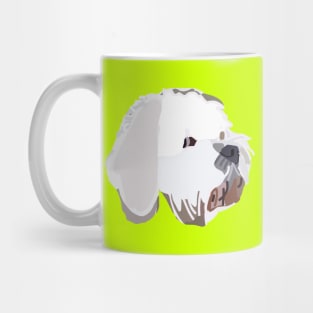 Bichon Frise Mix Dog Abstract Portrait Lime Mug